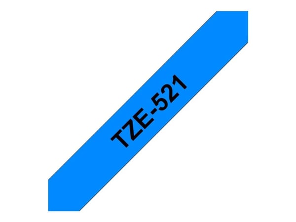 Brother TZe-521 - Sort på blått - Rull (0,9 cm x 8 m) 1 kassett(er) laminert teip - for Brother PT-D210, D600, H110, H200; P-Touch PT-1005, D450, H...