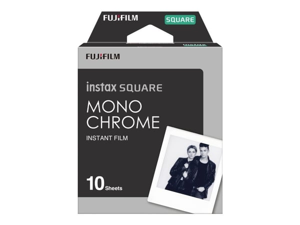 Fujifilm Instax Square MONOCHROME - Svart/hvit hurtigvirkende film - 10 eksponeringer