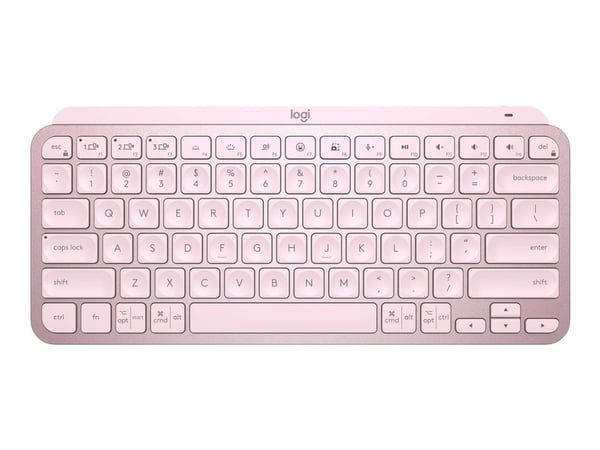 Logitech MX Keys Mini - Tastatur - bagbelyst - Bluetooth - QWERTY - USA - Pink