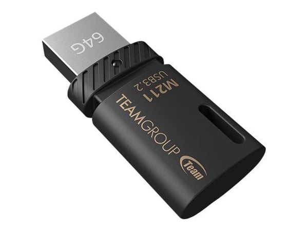 Team M211 - USB-flashstasjon - 64 GB - USB 3.2 Gen 1 / USB-C - svart