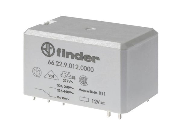 Finder 66.22.9.024.1000 printrelé 24 V/DC 30 A 2 x vekslere