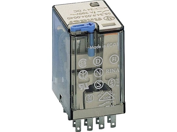 Finder 55.34.9.024.5000 Stikrelæ 24 V/DC 7 A 4 x omskifter 10 stk