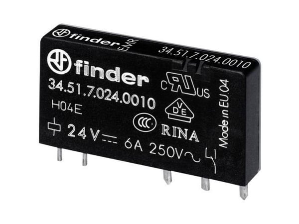 Finder 34.51.7.012.0310 printrelé 12 V/DC 6 A, 1 x sluttkontakt (1 stk.)