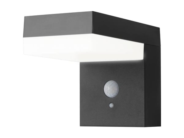 Sygonix SY-4715526 solcelle utendørs veggbelysning med bevegelsessensor SMD LED 6 W svart