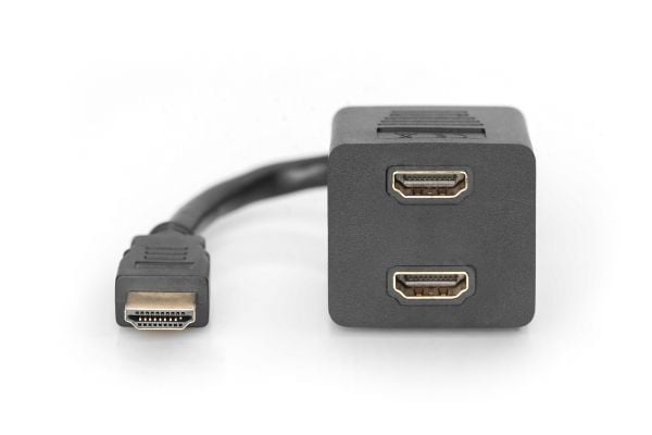ASSMANN - HDMI-splitter - HDMI hann til HDMI hunn - 20 cm - skjermet - svart