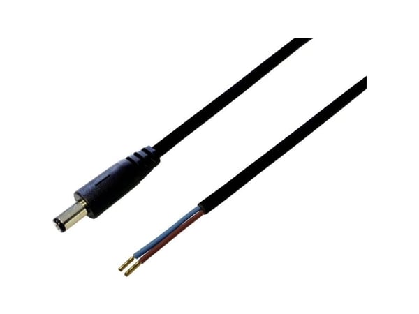 TRU COMPONENTS lavvolt tilkoblingskabel, lavspenningsplugg - åpen ende 5.50 mm 2.50 mm 0.50 m, 1 stk