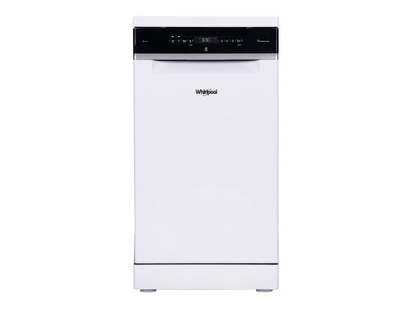 Whirlpool WSFO 3O34 PF, Frittstående, Slimline (45 cm), Hvit, Svart, Knapper, 1,5 m
