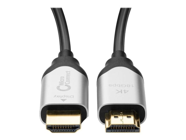 MicroConnect Premium - HDMI-kabel med Ethernet - HDMI hann til HDMI hann - 50 m - hybridkobber / fiberoptikk - svart - aktiv optisk hybridkabel, st...