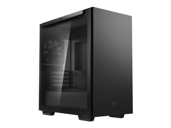DeepCool MACUBE 110 - Tower - mini ITX / micro ATX - sidepanel med vindue (hærdet glas) - ingen strømforsyning (ATX / PS/2) - sort - USB/Lyd
