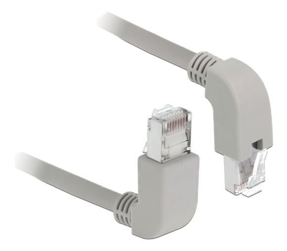 Delock - Koblingskabel - RJ-45 (hann) oppvinklet til RJ-45 (hann) vinklet nedover - 1 m - 0.58 cm - S/FTP - CAT 6 - halogenfri, formstøpt, flertråd...