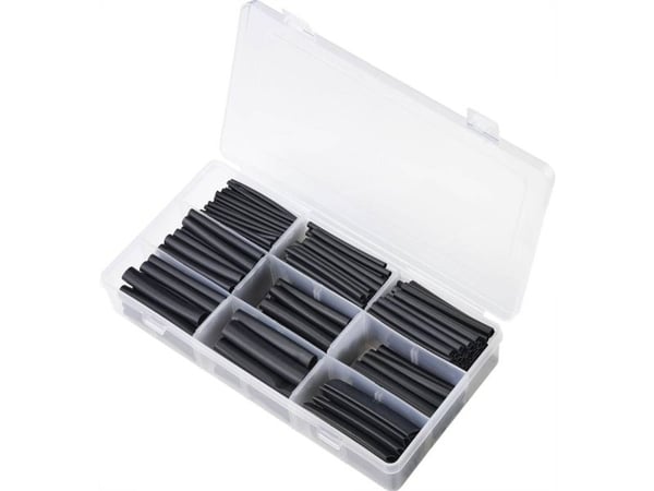 Conrad TC-9508156, Kutistesukka, musta, Polyeteeni, 300 kpl, 3:1, 80 - 125 °C