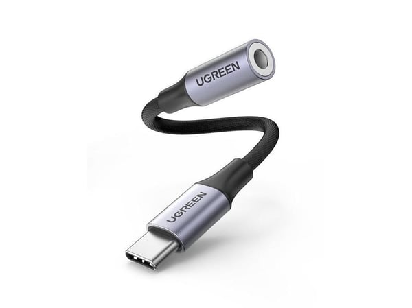 Ugreen - USB-C til hodetelefons-jakkadapter - USB-C hann til mini-phone stereo 3.5 mm hunn - grå