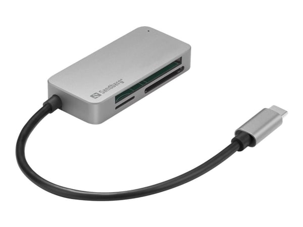 Sandberg USB-C Multi Card Reader Pro - Kortinlukija (MMC, SD, TransFlash, microSD, SDHC, SDXC, CFast Card) - USB-C - USB-C