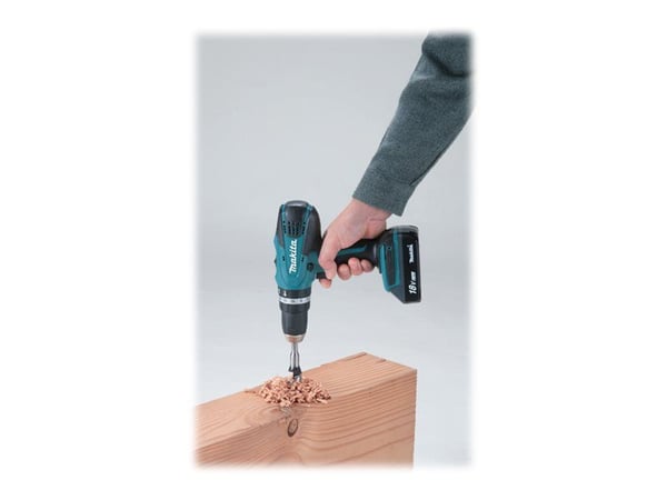 Makita HP457DWE10 - Hammerbor/driver - trådløs - 2 hastigheter - nøkkelfri borhylse 13 mm - 42 N·m - 2 batterier - 18 V