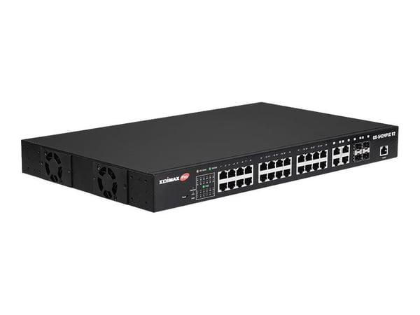 Edimax Pro GS-5424PLC V2 - Switch - smart - 24 x 10/100/1000 (PoE+) + 4 x kombo-SFP - rackmonterbar - PoE+ (400 W)