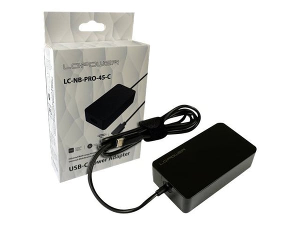 LC Power LC-NB-PRO-45-C - Strømadapter - AC 110-240 V - 45 watt - svart