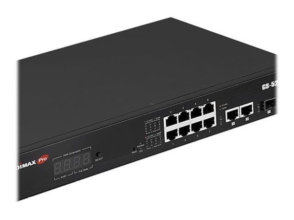 Edimax GS-5210PL - Switch - smart - 10 x 10/100/1000 + 2 x Gigabit SFP (opplink) - stasjonær - PoE+ (110 W)