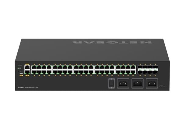 NETGEAR AV Line M4250-40G8XF-PoE++ - Switch - L3 - Styrt - 40 x 10/100/1000 (PoE++) + 8 x 1 Gigabit / 10 Gigabit SFP+ - side til side-luftflyt - ra...
