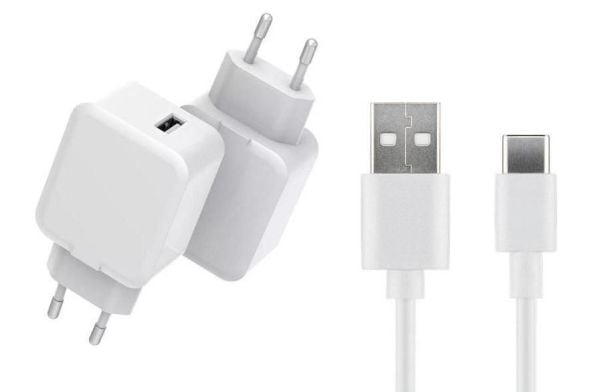 CoreParts - Strömadapter - 12 Watt - 2.4 A (USB) - på kabel: USB-C - vit - med USB-C till USB-A-kabel (3 m)