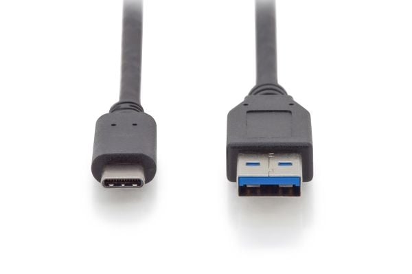 ASSMANN - USB-kaapeli - USB-C (uros) - USB Type A (uros) - USB 3.1 Gen2 - 3 A - 1 m - muotoiltu - musta