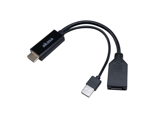 Akasa HDMI zu DisplayPort Adapater Kabel - schwarz - Kabel - Digital/Display/Video, 250 m, HDMI Type A (Standard), Svart