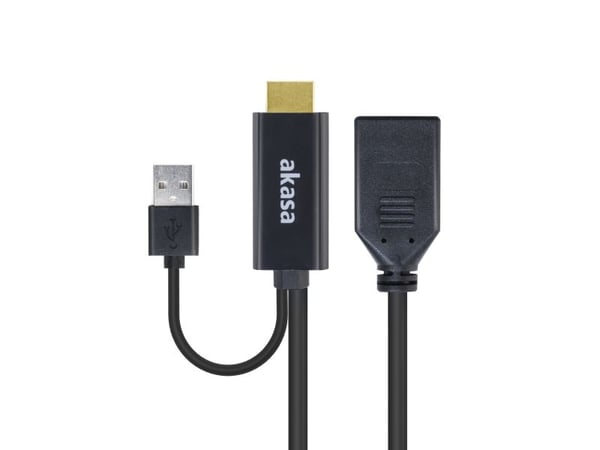 Akasa HDMI zu DisplayPort Adapater Kabel - schwarz - Kabel - Digital/Display/Video, 250 m, HDMI-tyyppi A (vakio), Musta