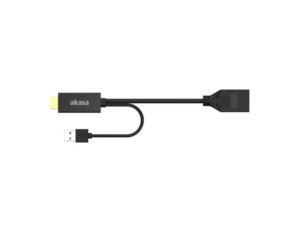 Akasa HDMI zu DisplayPort Adapater Kabel - schwarz - Kabel - Digital/Display/Video, 250 m, HDMI-tyyppi A (vakio), Musta