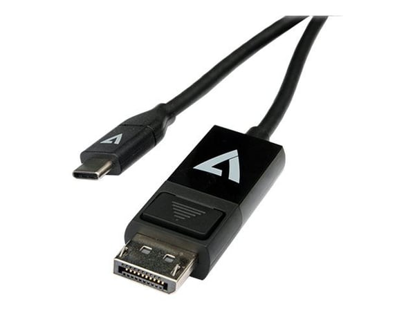 V7 - DisplayPort-kabel - USB-C (hann) til DisplayPort (hann) - 2 m - svart