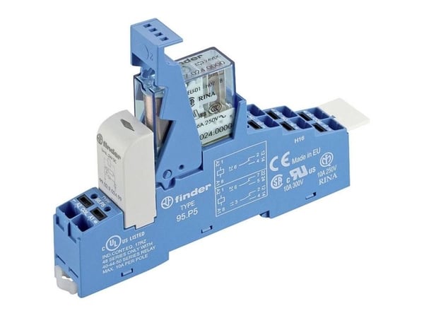 Finder 48.P5.9.024.0050 Koblingsrelæ 24 V/DC 8 A 2 x omskifter 10 stk