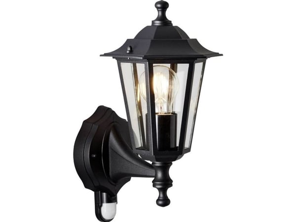Brilliant Carleen 91019A06 utendørs vegglampe med bevegelsessensor E27 sort