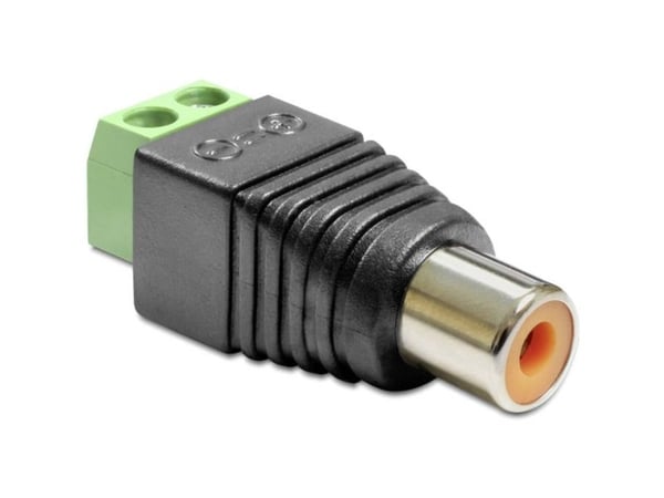 Delock Adapter RCA female > Terminal Block - Video/audio-adapter - videokomponent / audio - 2-pins terminalblokk hunn til RCA hunn