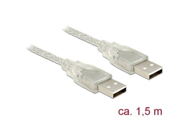 DeLOCK 83888, 1,5 m, USB A, USB A, USB 2.0, 0,48 Gbit/s, Läpinäkyvä