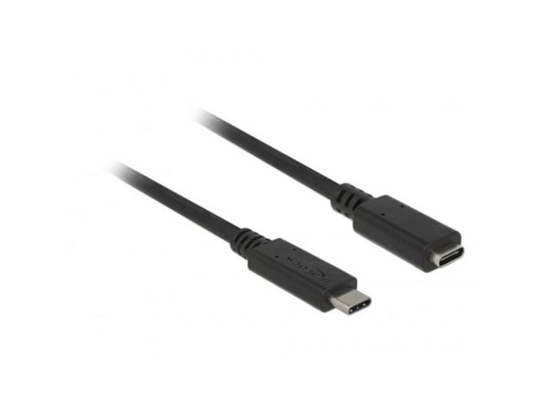 Delock - USB-forlengelseskabel - USB-C (hann) til USB-C (hunn) - USB 3.1 Gen 1 - 3 A - 1.5 m - svart