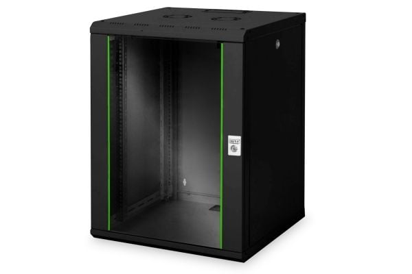 DIGITUS Professional Unique DN-19 16U-6/6-SW - Skap - veggmonterbar - svart, RAL 9005 - 16U - 19"