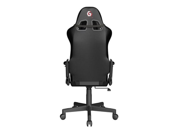 Gembird SCORPION - Stol - ergonomisk - armlener - T-formet - tipping - roterende - nylon, PVC, svamp, maske - black mesh, svart skinn