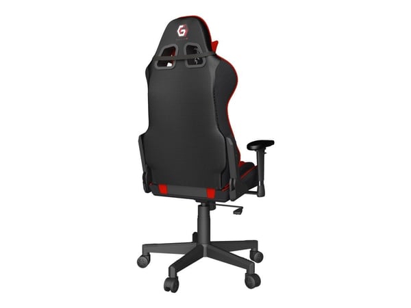 Gembird SCORPION - Stol - ergonomisk - armlener - T-formet - tipping - roterende - nylon, maske - svart, rød