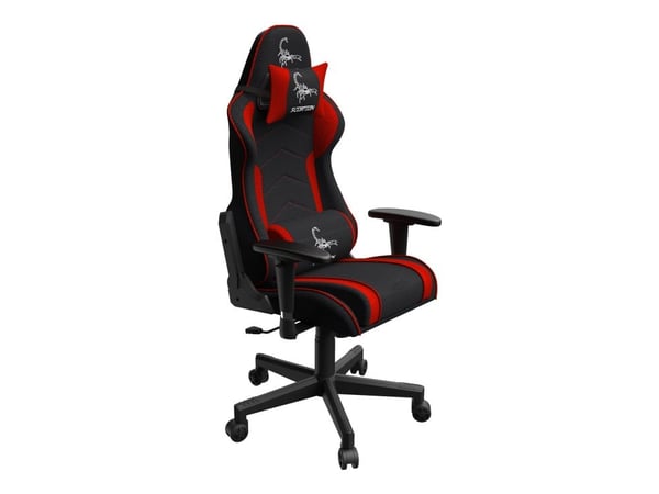 Gembird SCORPION - Stol - ergonomisk - armlener - T-formet - tipping - roterende - nylon, maske - svart, rød