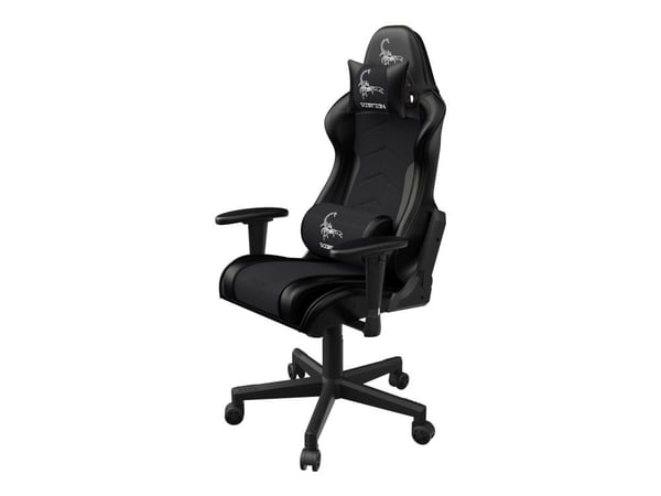 Gembird SCORPION - Stol - ergonomisk - armlener - T-formet - tipping - roterende - nylon, PVC, svamp, maske - black mesh, svart skinn
