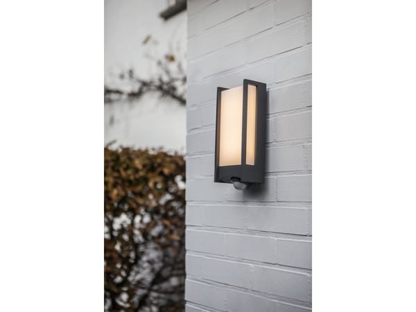 LUTEC QUBO, Utendørs veggbelysning, Grå, Aluminium, Polykarbonat (PC), IP54, Fasade, I