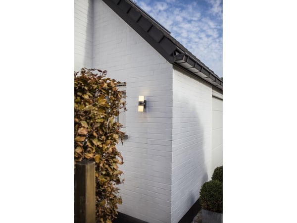 LUTEC CYRA, Utendørs veggbelysning, Grå, Aluminium, Polykarbonat (PC), IP54, Fasade, I