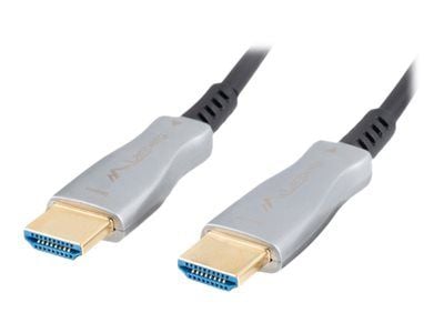 Lanberg - Premium High Speed - HDMI-kabel med Ethernet - HDMI hann til HDMI hann - 50 m - svart - Active Optical Cable (AOC), støtte for 4K 60 Hz (...