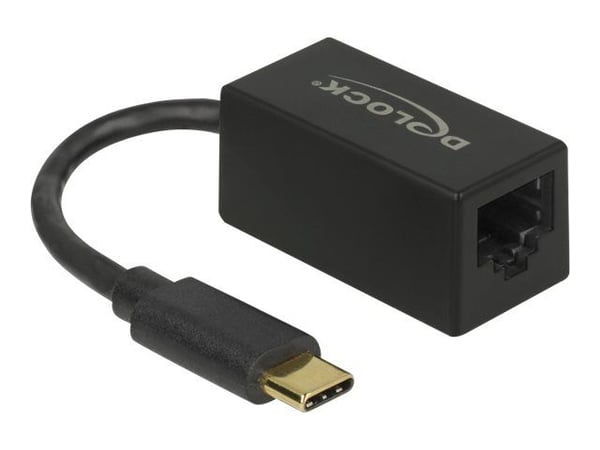 Delock - Nettverksadapter - USB-C 3.2 Gen 1 - Gigabit Ethernet x 1 - svart