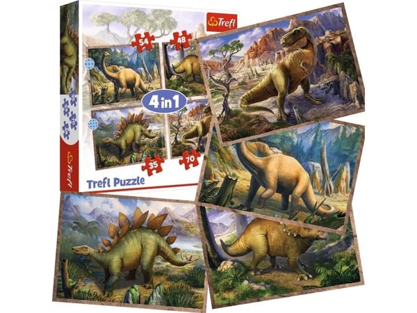 Trefl 34383, 70 styck, Dinosaurier, 4 År