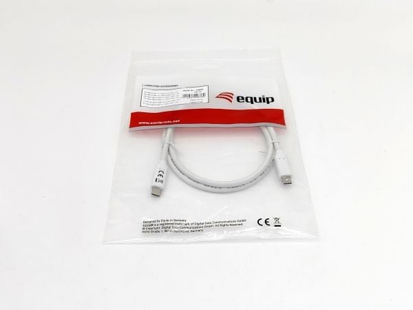 Equip 128361, 1 m, USB C, USB C, USB 3.2 Gen 1 (3.1 Gen 1), 5000 Mbit/s, Hvid