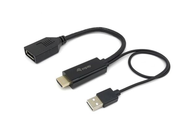 Equip 119039, 0,15 m, HDMI Type A (Standard), DisplayPort, Hankjønn, Hankjønn, Rett