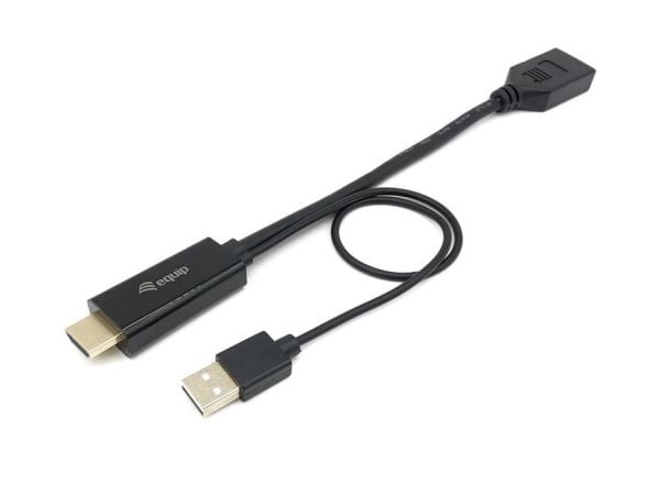 Equip 119039, 0,15 m, HDMI-tyyppi A (vakio), DisplayPort, Uros, Uros, Suora