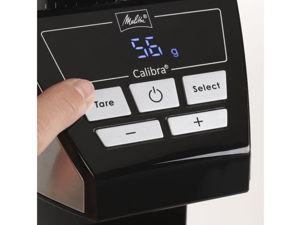 Melitta 1027-01, Kantkvern, 375 g, Koniske grader, LCD, Svart, Rustfritt stål, 160 W