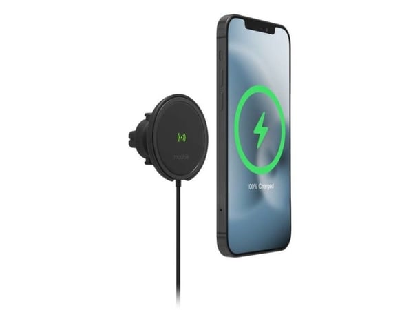mophie snap+ wireless vent mount, Automatisk, Cigartenner/lighter, Trådløs lading, Sort