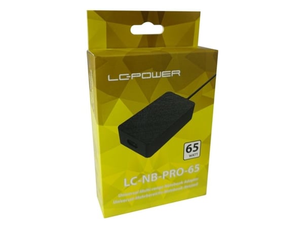 LC Power LC-NB-PRO-65 - Strømadapter - AC 110-240 V - 65 watt - svart