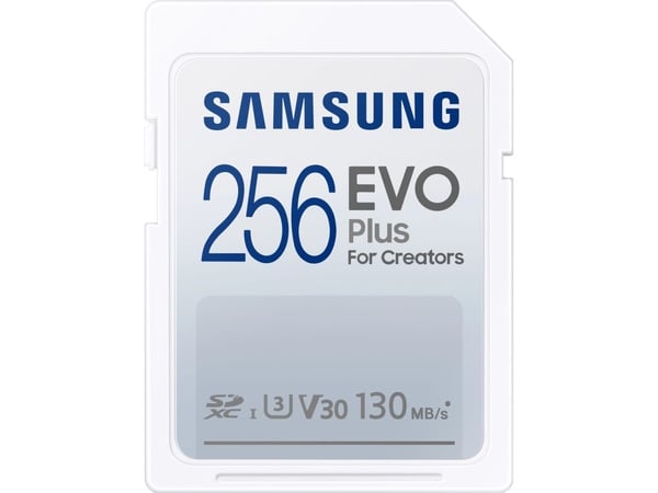 Samsung EVO Plus MB-SC256K - Flashhukommelseskortti - 256 GB - Videoluokka V30 / UHS-I U3 / Class10 - SDXC UHS-I